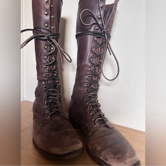 chippewa • vintage antique lace up knee high leather boots welted soles - Picture 4 of 4